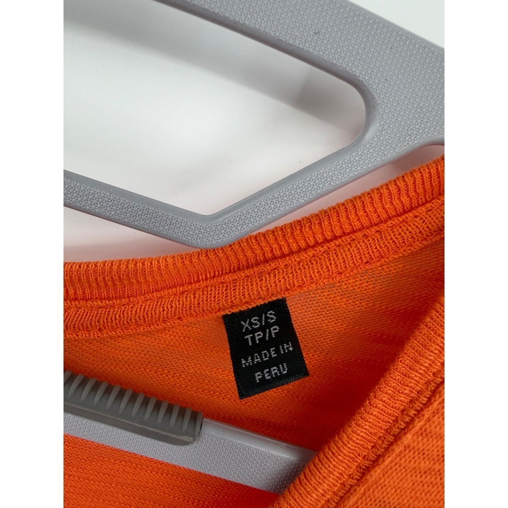 ATM Anthony Thomas Melillo Orange Slub Jersey V-Neck T-Shirt XS oversized - Picture 6 of 10